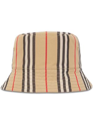 Burberry bob réversible à rayures Icon - Tons neutres