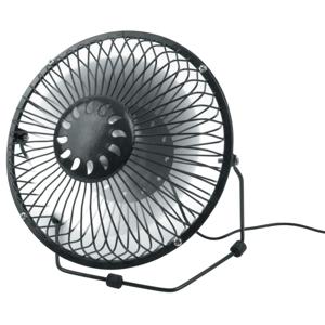 Kleine USB bureau ventilator - zwart - metaal - Dia 18 cm - Tafel model - Lekker afkoelen
