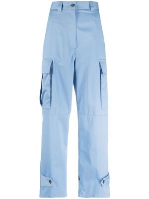 MSGM pantalon court à taille haute - Bleu