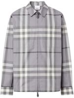 Burberry chemise zippée à carreaux - Gris