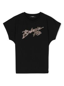 Balmain Kids logo-studded cotton T-shirt - Noir