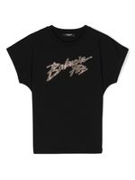 Balmain Kids t-shirt en coton à logo clouté - Noir