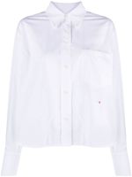 Victoria Beckham chemise en popeline à logo brodé - Blanc - thumbnail