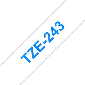 Labeltape Brother TZe, TZ TZe-243 Tapekleur: Wit Tekstkleur:Blauw 18 mm 8 m