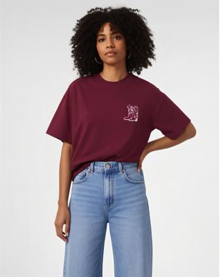 Only Onlvivvi Life S/s Lovely Top Jrs T-shirts Cabernet