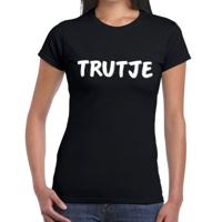 Trutje fun tekst t-shirt - zwart - voor dames - foute party feestkleding