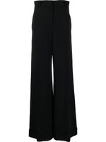 Moschino pantalon palazzo à taille mi-haute - Noir - thumbnail