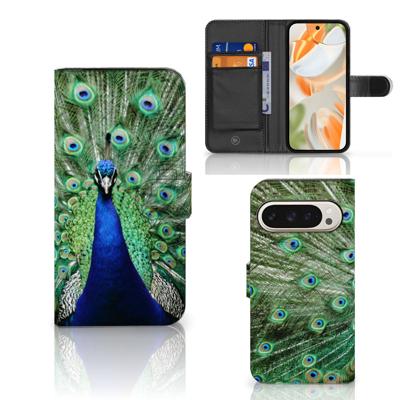 Google Pixel 9 | 9 Pro | Telefoonhoesje | Met pasjeshouder | Pauw