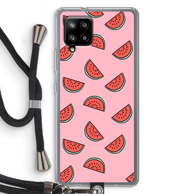 Watermeloen: Samsung Galaxy A42 5G Transparant Hoesje met koord