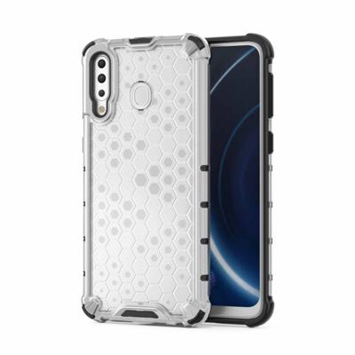 Honingraat schokbestendig PC + TPU Case voor Galaxy M30 (transparant)