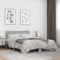Bedframe bewerkt hout metaal grijs sonoma eiken 140x200 cm