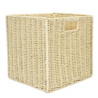 Opbergmand/kastmandje - Naturel - 30 x 30 x 30 cm - 29 liter - Vakkenkast manden - Gevlochten