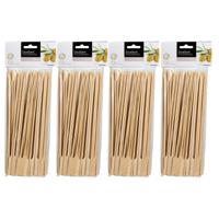 BBQ Sate/spiesjes prikkers - 200x - bamboe hout - 25 cm - spiezen - satestokjes