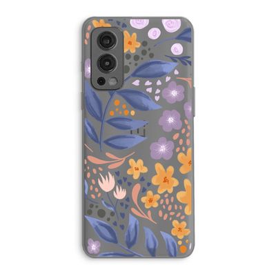 Flowers with blue leaves: OnePlus Nord 2 5G Transparant Hoesje