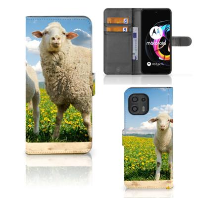Motorola Edge 20 Lite | Telefoonhoesje | Met pasjeshouder | Schaap en Lammetje