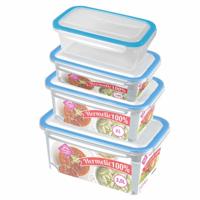 Hega Hogar Diepvries / koelkast voedsel bewaarbakjes set - 12x stuks - diverse formaten