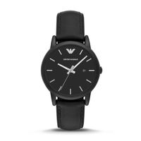 Horlogeband Armani AR1973 Leder Zwart 20mm