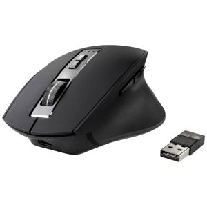 Renkforce RF-WM-300 Ergonomische muis Bluetooth, Draadloos Optisch Zwart/grijs 7 Toetsen 2400 dpi Ergonomisch