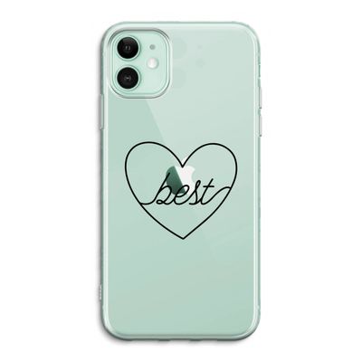 Best heart black: iPhone 11 Transparant Hoesje