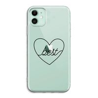 Best heart black: iPhone 11 Transparant Hoesje