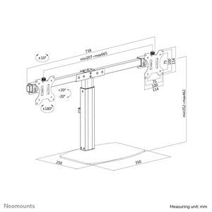 Neomounts FPMA-D865DBLACK Monitor-tafelbeugel 2-voudig 25,4 cm (10) - 68,6 cm (27) Zwart Zwenkbaar, Roteerbaar, Kantelbaar