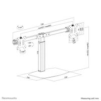 Neomounts FPMA-D865DBLACK Monitor-tafelbeugel 2-voudig 25,4 cm (10) - 68,6 cm (27) Zwart Zwenkbaar, Roteerbaar, Kantelbaar - thumbnail