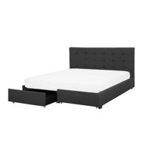 Beliani-ROCHELLE -Bed opbergruimte-Donkergrijs-180 x 200 cm-Polyester - thumbnail