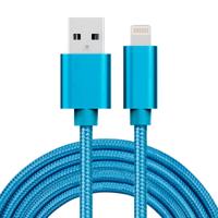 2m 3A geweven stijl metaal hoofd 8 pins naar USB Data / de kabel van de lader voor iPhone X / iPhone 8 & 8 Plus / iPhone 7 & 7 Plus / iPhone 6 & 6s &
