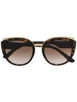 Dolce & Gabbana Eyewear lunettes de soleil Print à monture ronde - Marron