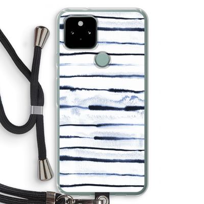 Ink Stripes: Pixel 5 Transparant Hoesje met koord
