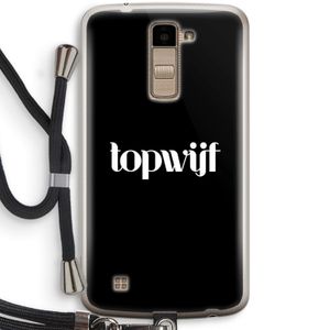 Topwijf Zwart: LG K10 (2016) Transparant Hoesje met koord