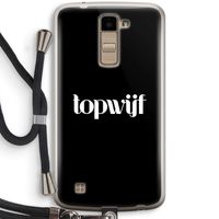 Topwijf Zwart: LG K10 (2016) Transparant Hoesje met koord