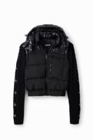 Gewatteerde jas met afneembare delen - BLACK - XL