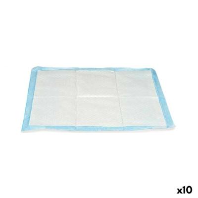 Zindelijkheidstraining-pads voor honden Mascow Blauw Wit Papier Polyethyleen 60 x 60 cm 18,5 x 6 x 35 cm (10 Stuks)