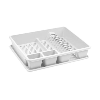 Plasticforte Afwas afdruiprek - ivoor wit - kunststof - 48 x 38 x 9 cm - met lekbak