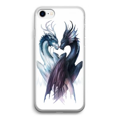Yin Yang Dragons: iPhone SE 2020 Transparant Hoesje