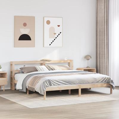 Bedframe zonder matras massief grenenhout 200x200 cm