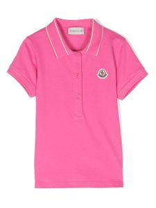 Moncler Enfant polo à patch logo - Rose