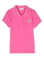 Moncler Enfant polo à patch logo - Rose - thumbnail