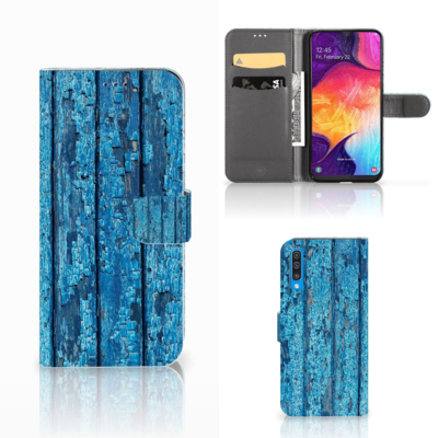 Samsung Galaxy A50 | Book Style Case | Wood Blue