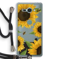Sunflower and bees: Sony Xperia XZ2 Compact Transparant Hoesje met koord