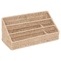 Bureau organizer - naturel koord - metaal/touw - L33 x B14 x H15 cm - pennenbak met vakjes