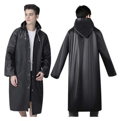 Trizand regenjas - zwart - unisex - one size - met capuchon - drukknopen