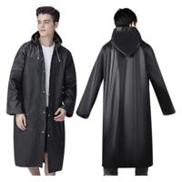 Trizand regenjas - zwart - unisex - one size - met capuchon - drukknopen
