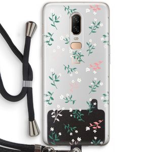 Small white flowers: OnePlus 6 Transparant Hoesje met koord