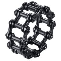 Edelstaal heren ring Bike Chain black-21.5mm