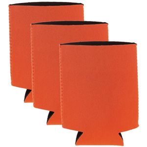 Voordeelset van 12x stuks opvouwbare blikjeskoelers/ koel hoesjes oranje