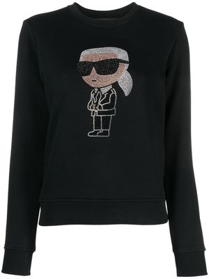 Karl Lagerfeld sweat Ikon à ornements strassés - Noir