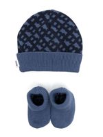 BOSS Kidswear chaussons-bonnet en maille - Bleu