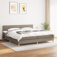 Boxspring met matras stof taupe 200x200 cm